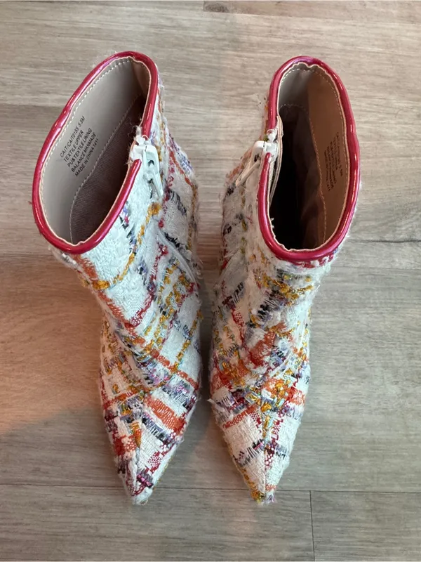 Betsey Johnson Booties White Pink Cait sz 5.5 - Image 2