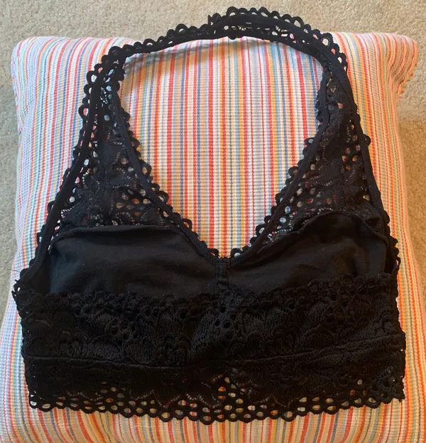 Aerie Black Lace Halter Bralette - Image 6