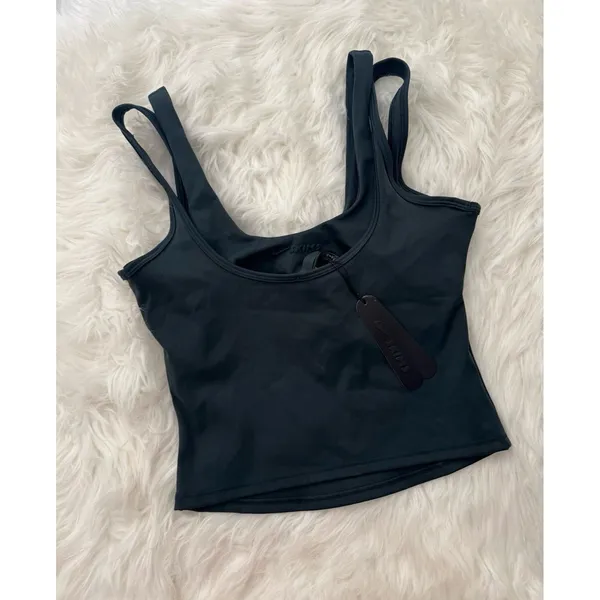 Nike Skims Matte Double Strap Scoop Tank Dark Teal Size Small - Image 9
