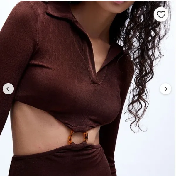 Peppermayo‎ Crowd Control Mini Dress Brown Cutout O-Ring Long Sleeve US 4 NEW - Image 3