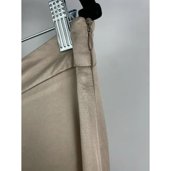 Zara Woman SS23 Tan Satin Effect Blend Drape Pareo Wide Leg Pants Ecru Size‎ L - Image 6