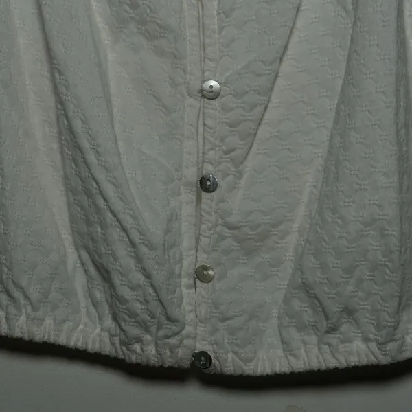 Lucky Brand White Eyelet Crop Top Button Front Square Neck Women's‎ Size L - Image 7