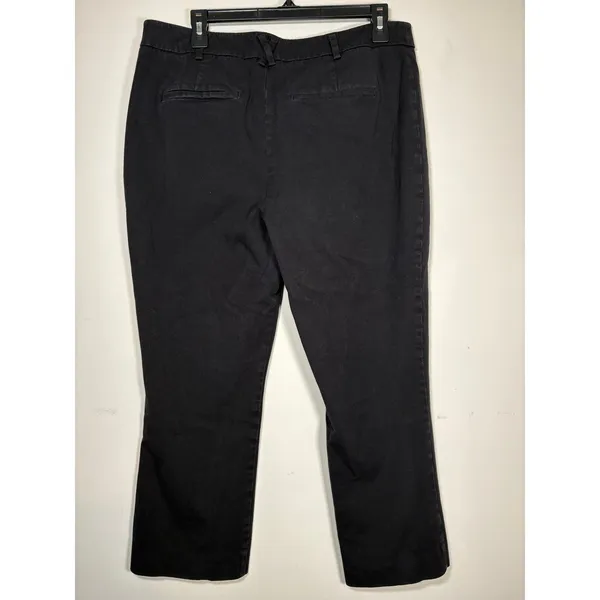 Maeve Anthropologie Pants Black Straight Leg Stretch Trousers Dark Academia 16 - Image 4