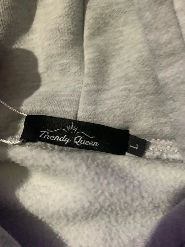 Light Grey Hoodie Gray Size L - Image 3