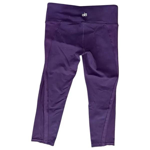Alo Women’s Size S Purple Mesh Insert Cropped Leggings - Image 3