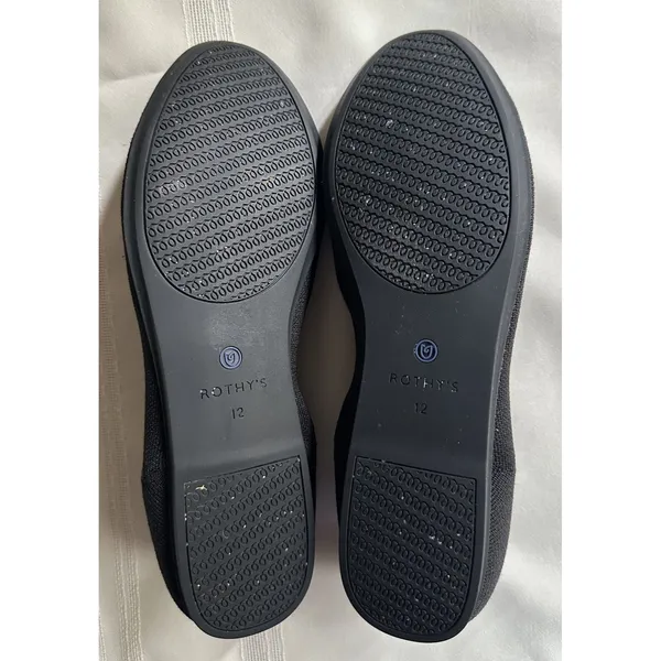 Rothy's The Loafer Black Round Toe Knit Ballet Flats Women's Size W12/EU 43 - Image 14