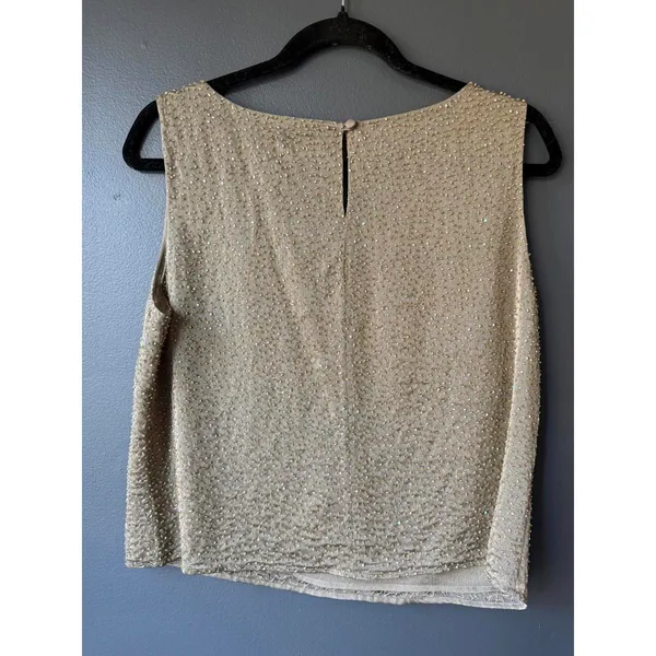 Ann Taylor Beaded Sleeveless Top Size 12 - Image 2