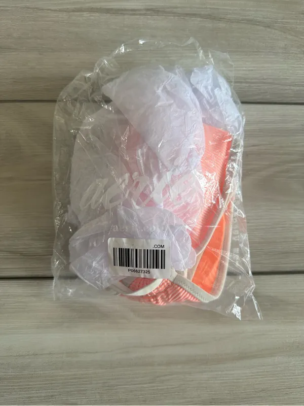 Aerie Ribbed Bandeau Bikini Top Orange XS NWT IN PACKAGE - Image 15