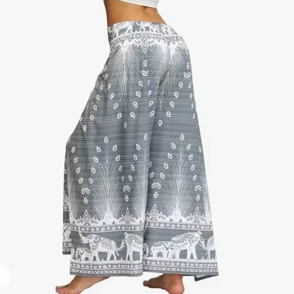Women’s Elephant‎ Grey Wide Leg Slit Pants Size L/XL - Image 3