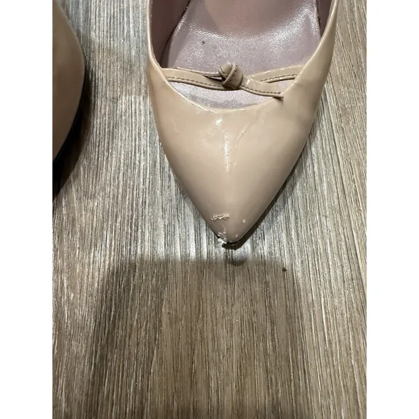 Gucci Pump‎ Beige Patent Bow Stiletto Pointed Toe Women's Heel 39.5 - Image 4