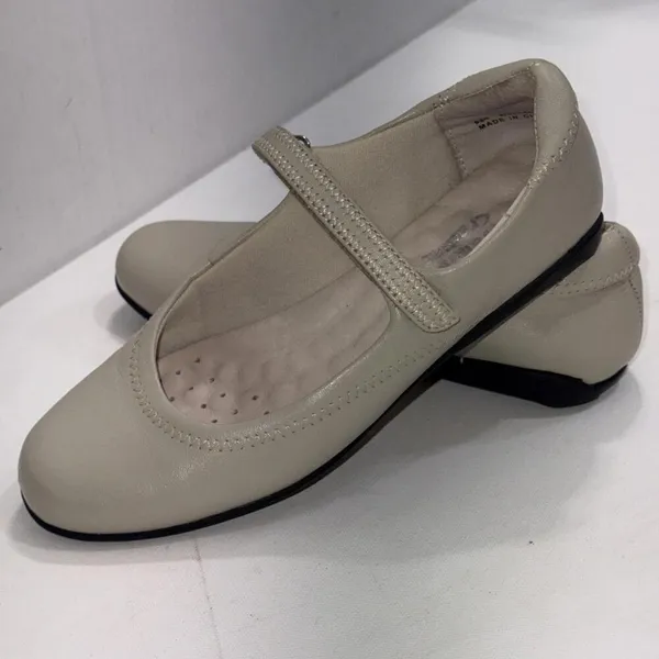 Walking Cradles Mary Jane Minimalist‎ Beige White Leather Cushioned Shoes 6.5N - Image 14