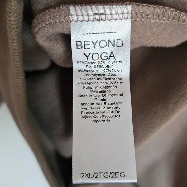Beyond Yoga Womens Oyster Taupe Oversized Fleece Hoodie Sweatshirt 2XL NEW - Image 12