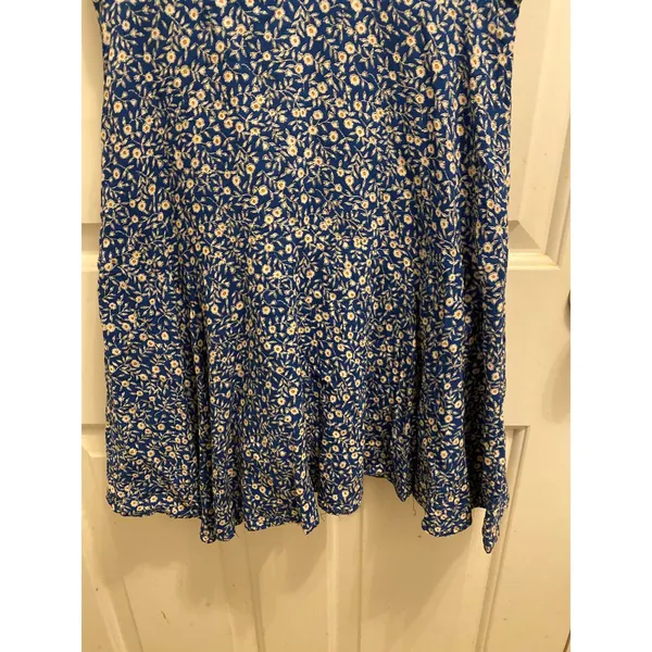 Princess Polly Women Blue Floral Short Sleeve V-Neck The Sting Mini Dress Size 2 - Image 3