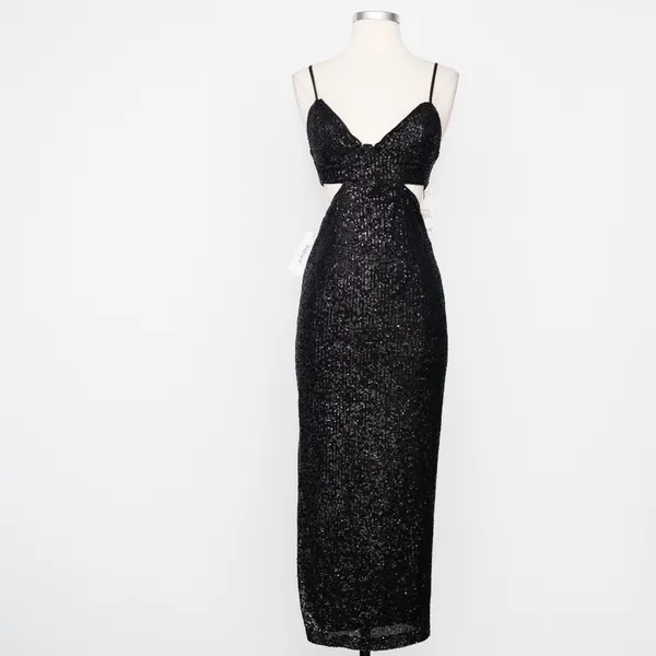 Bardot Black Sequin Cutout‎ Dress - Extra Small - Image 2