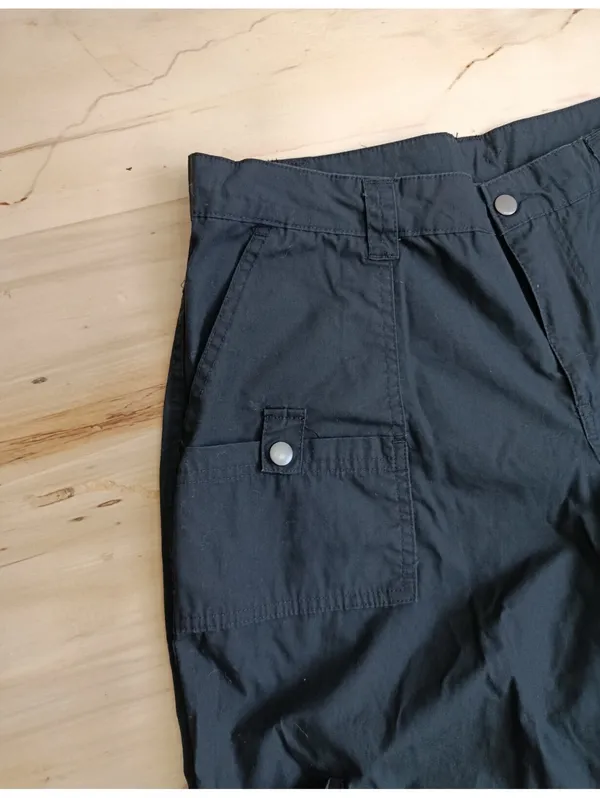 Wild Fable Black Cargo Pants Womens Medium M Parachute Baggy Utility Y2K - Image 4