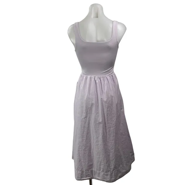 Aritzia Babaton Revive Poplin Womens Purple Sleeveless Flare Tank Midi Dress XS - Image 3