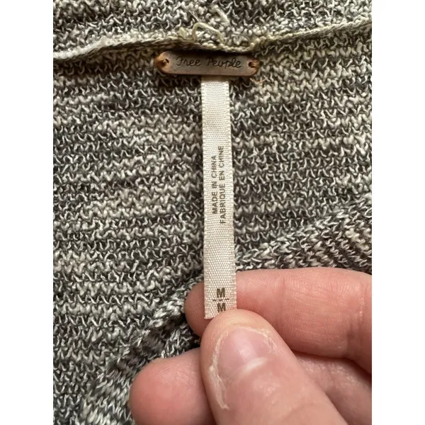 Free People Cardigan Sweater Women Size Medium‎ Hooded Lightweight Boho Hippie - Image 4