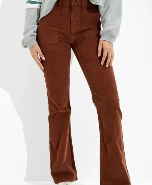 NWT American Eagle Brown Corduroy Flares - Image 2