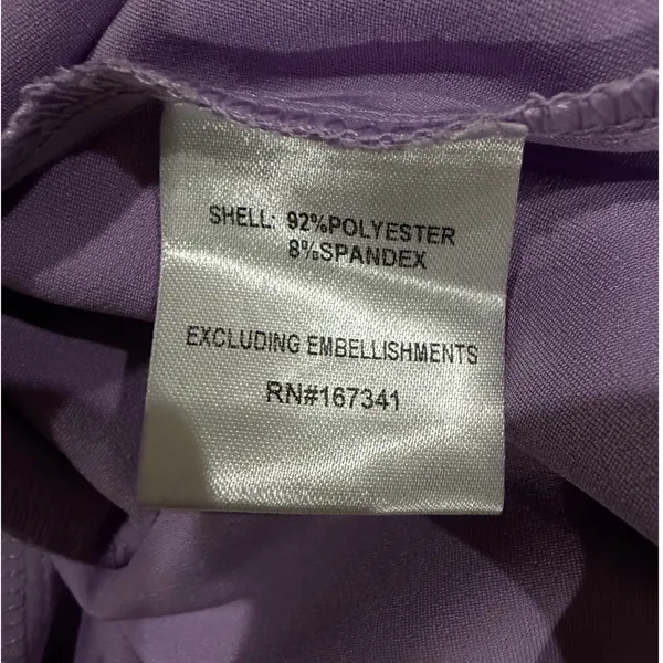 Hello Molly Disco Nights Lilac Satin Mini Dress Rhinestones Large Y2K Party - Image 9