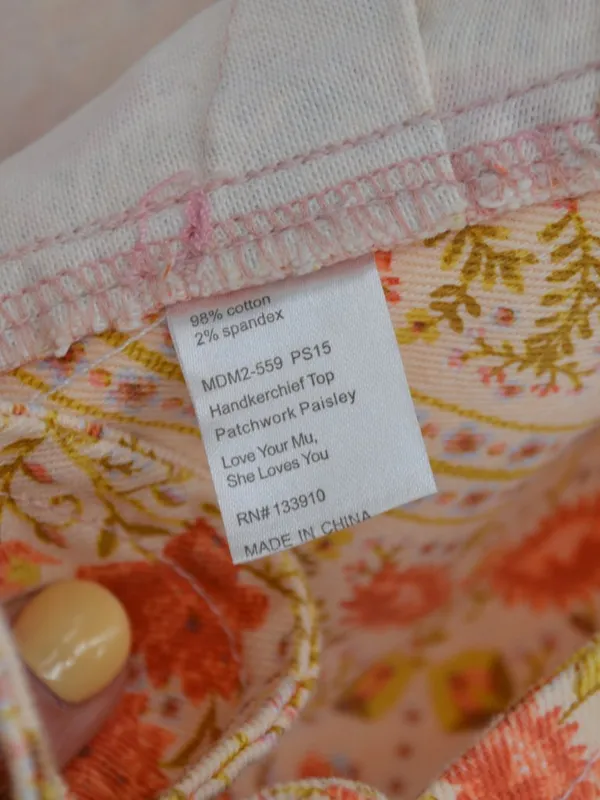 Show Me Your Mumu Handkerchief Top Patchwork Paisley S - Image 6