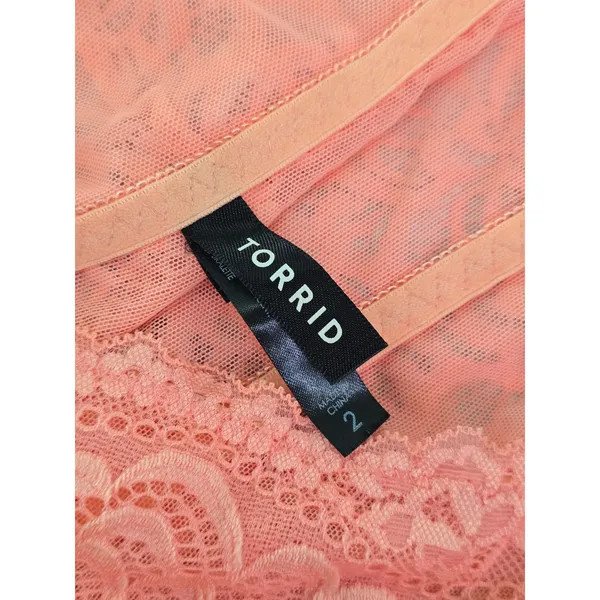 Torrid Orange Romantic Boudoir Bridal Cottage Lingerie Feminine Lace Bra Plus 2X - Image 4