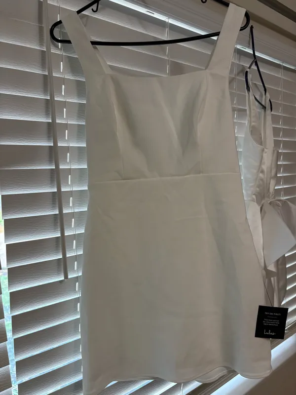 Lulus Blissfully Beaming White Sleeveless Bow Mini Dress - Image 4