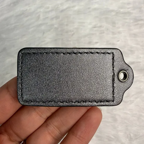 2" COACH Silver Gray Fob Bag Charm Hang tag Hangtag - Image 2