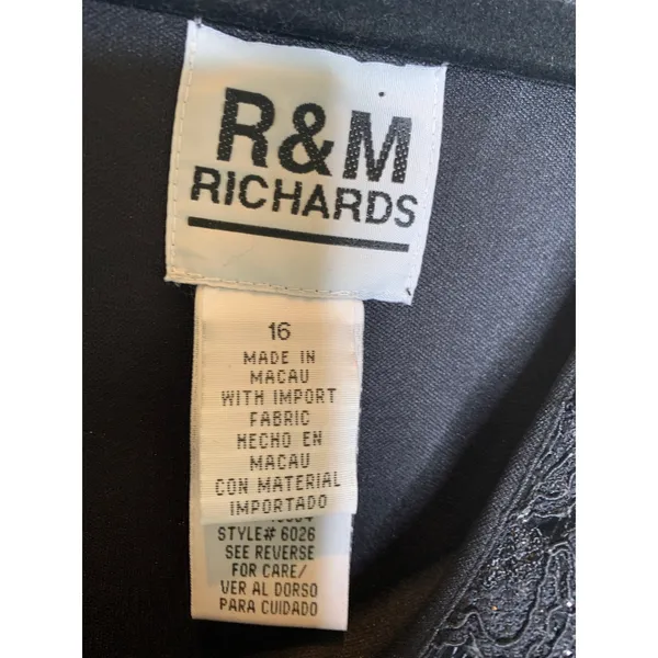 NWT R&M Richards Black Formal Dress Lace Chiffon Sz 18 - Image 8