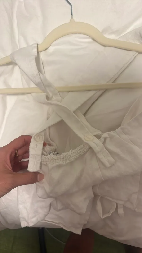 Reformation White linen tie top - Image 3
