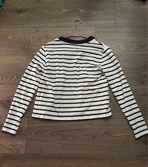 Ann Taylor Striped V-Neck Button Cardigan | Petite XXSP - Image 5