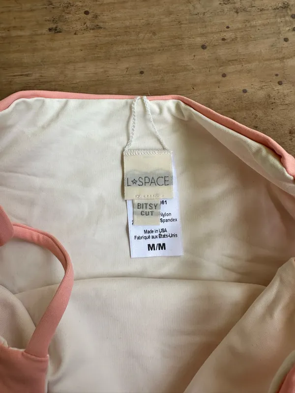 NWOT L*Space Tripp high waist strappy bikini bottoms pink - Image 4