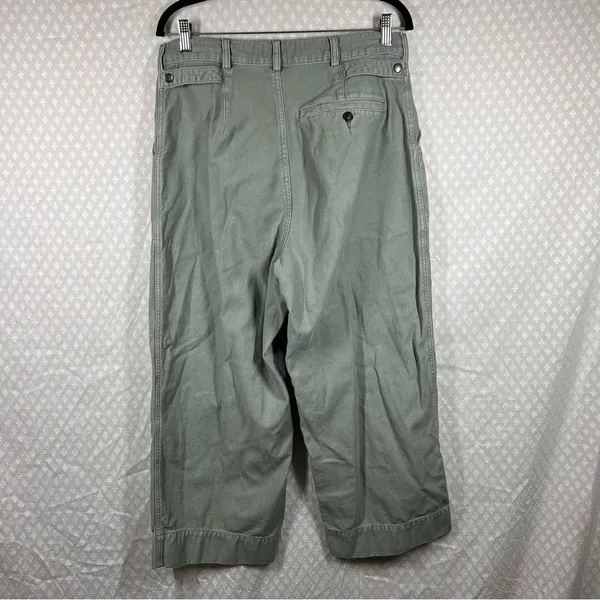 Abercrombie & Fitch Olive Green High Rise Wide Leg‎ Pants - Image 3
