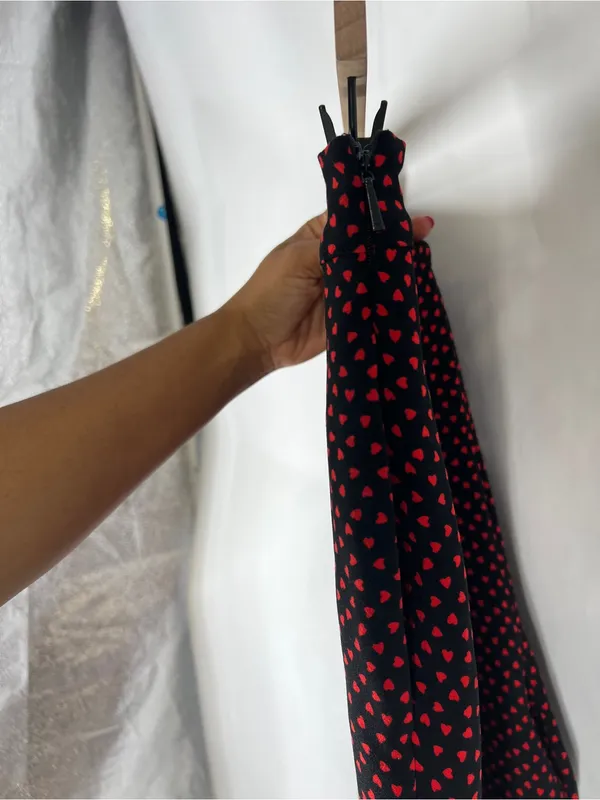 Whistles Mari‎ Heart Print Wide-Leg Pants Size 8 - Image 7
