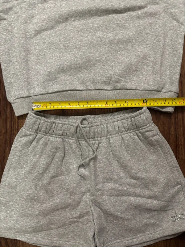 Alo Accolade Set Gray Large Crewneck + Shorts - Image 9