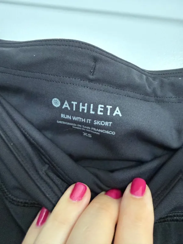 Athleta Run With It Black Running Skort Built-In Shorts XS - Image 5