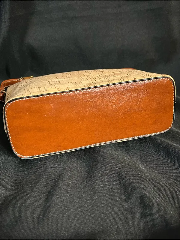 Natural Cork Women’s Multicolor Check Crossbody Bag NWT - Image 4