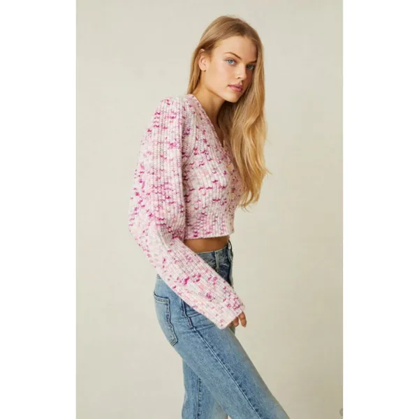 LoveShackFancy Avignon Crop Berry Medley Barbie Coquette Puff Sleeve Cardigan M - Image 10