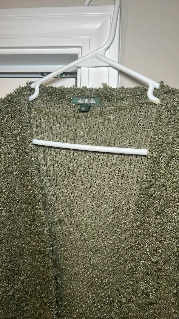 Green Soft and Fuzzy Cardigan Wild Fable - Image 4