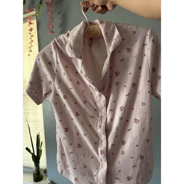 Wild Fable Pink Floral Pajama Set – Size XXS - Image 2