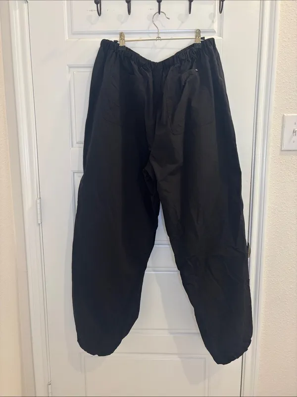 Vans Black Nylon Parachute Cargo Pants Baggy Utility Streetwear XL - Image 3