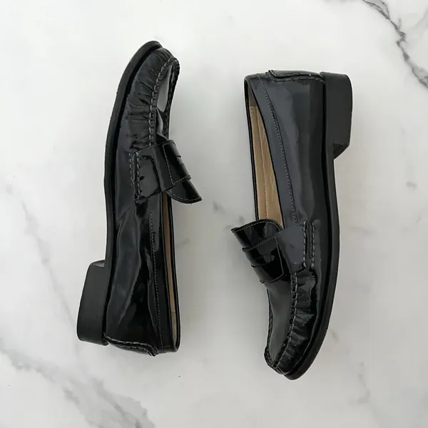 Cole Haan Penny Loafers Black Patent Leather Size 8 Preppy Classic old money - Image 4