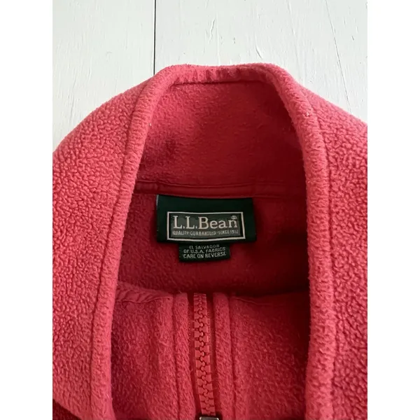 LL‎ Bean Polartec Fleece Quarter Zip Pullover Pink Womens Large - Image 2