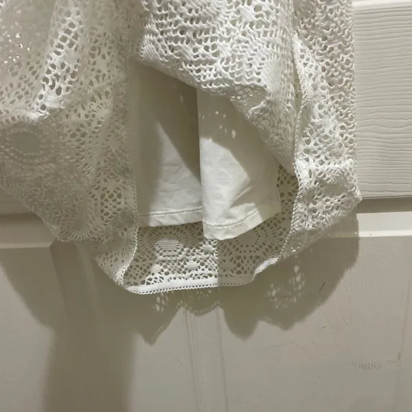Tommy Bahama White Sleeveless Floral Lace Slip Dress L - Image 6