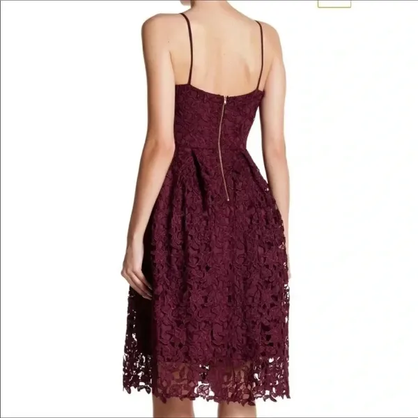 Love...Ady Lace Fit Flare Lined Purple Dress NWT v6x - Image 2
