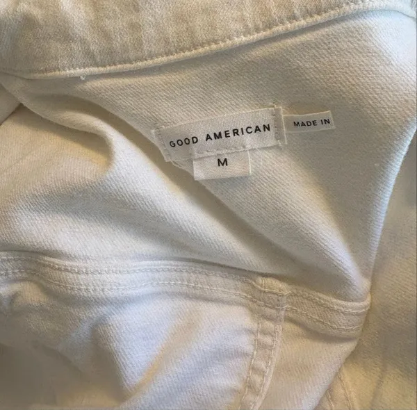 Good American White Denim Mini Dress Medium - Image 5