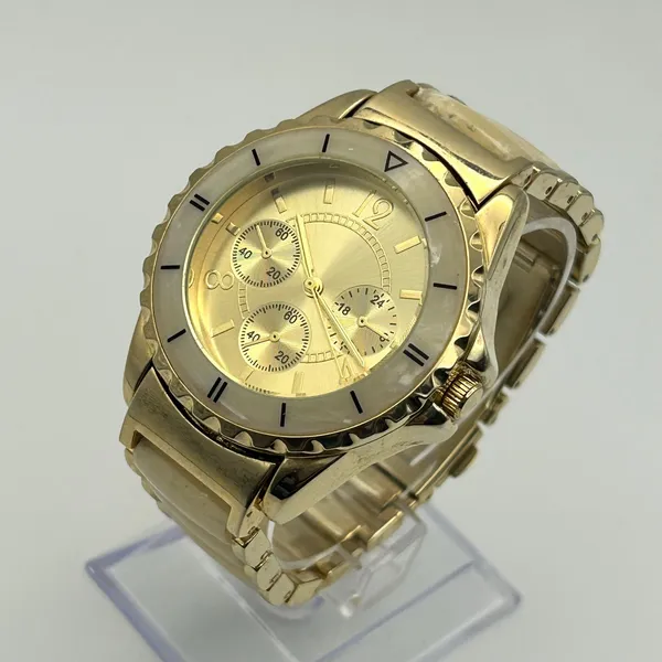 Women’s Gold Tone Chronograph Style Dial Watch Working New Battery - Image 3