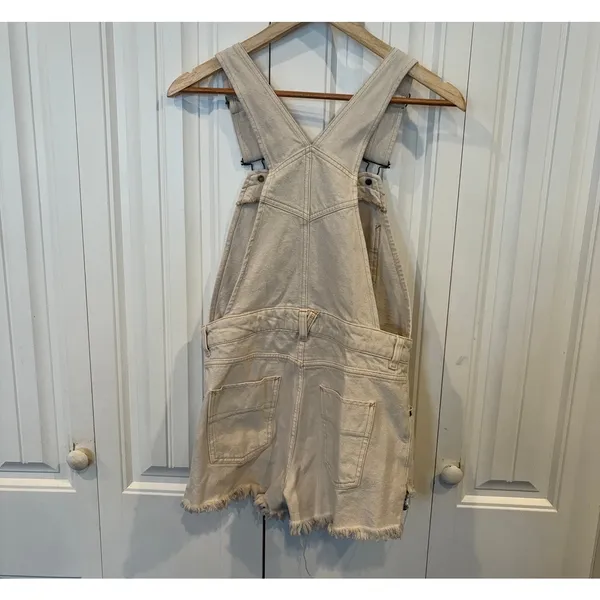 We The Free Cream‎ Denim Short Overalls Size 2 - Image 2