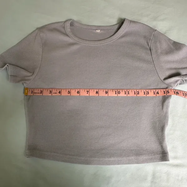 Shein ash blue ribbed crop top - Image 6