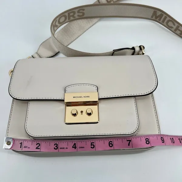 Michael Kors Sloan Editor Medium Leather Shoulder Bag crossbody gold hardware MK - Image 5