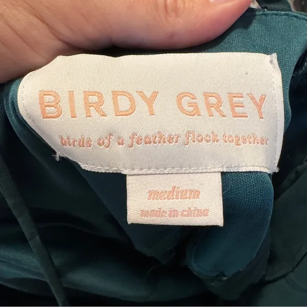 Birdy Grey Emerald Green Jules Chiffon Maxi Dress Womens M Bridesmaid Winter NEW - Image 7